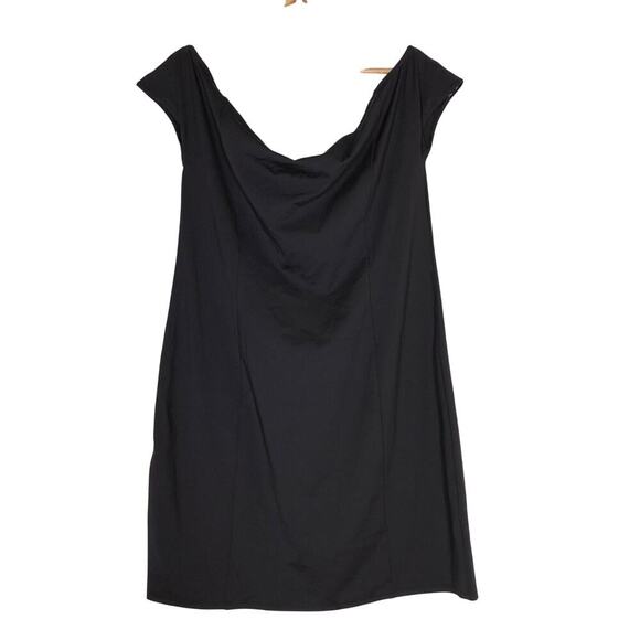 Open Edit Off The Shoulder Dress Short Sleeve Bodycon Sheath Mini Black S - Picture 5 of 9